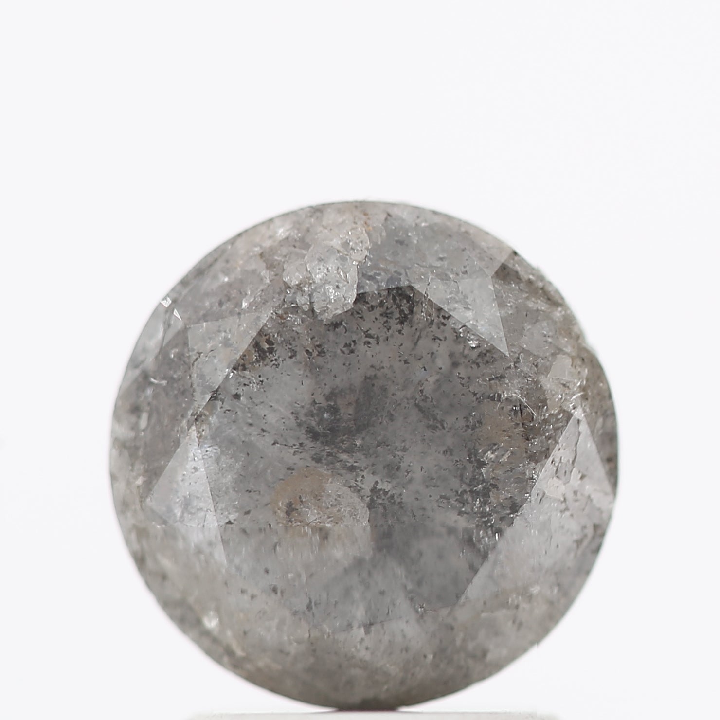 2.02 Carat Salt and Pepper Gray Round Brilliant Cut Natural Loose Diamond